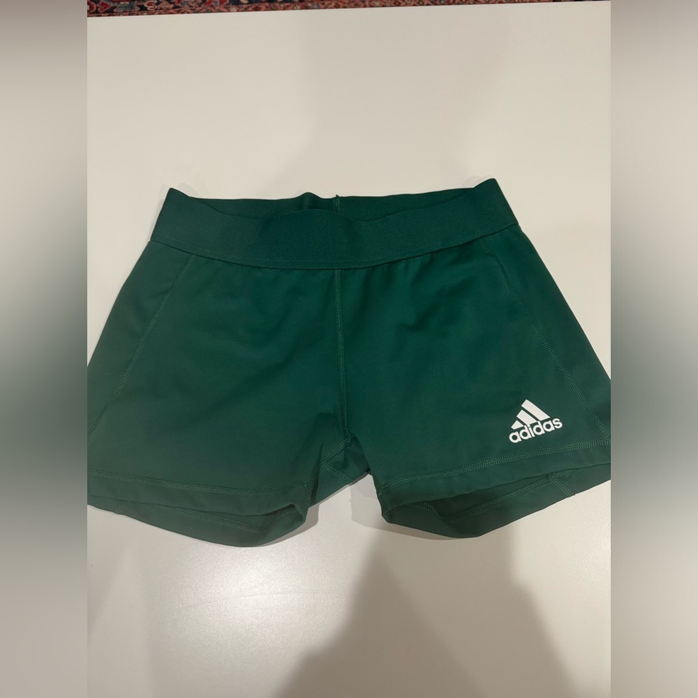 Adidas green athletic shorts
